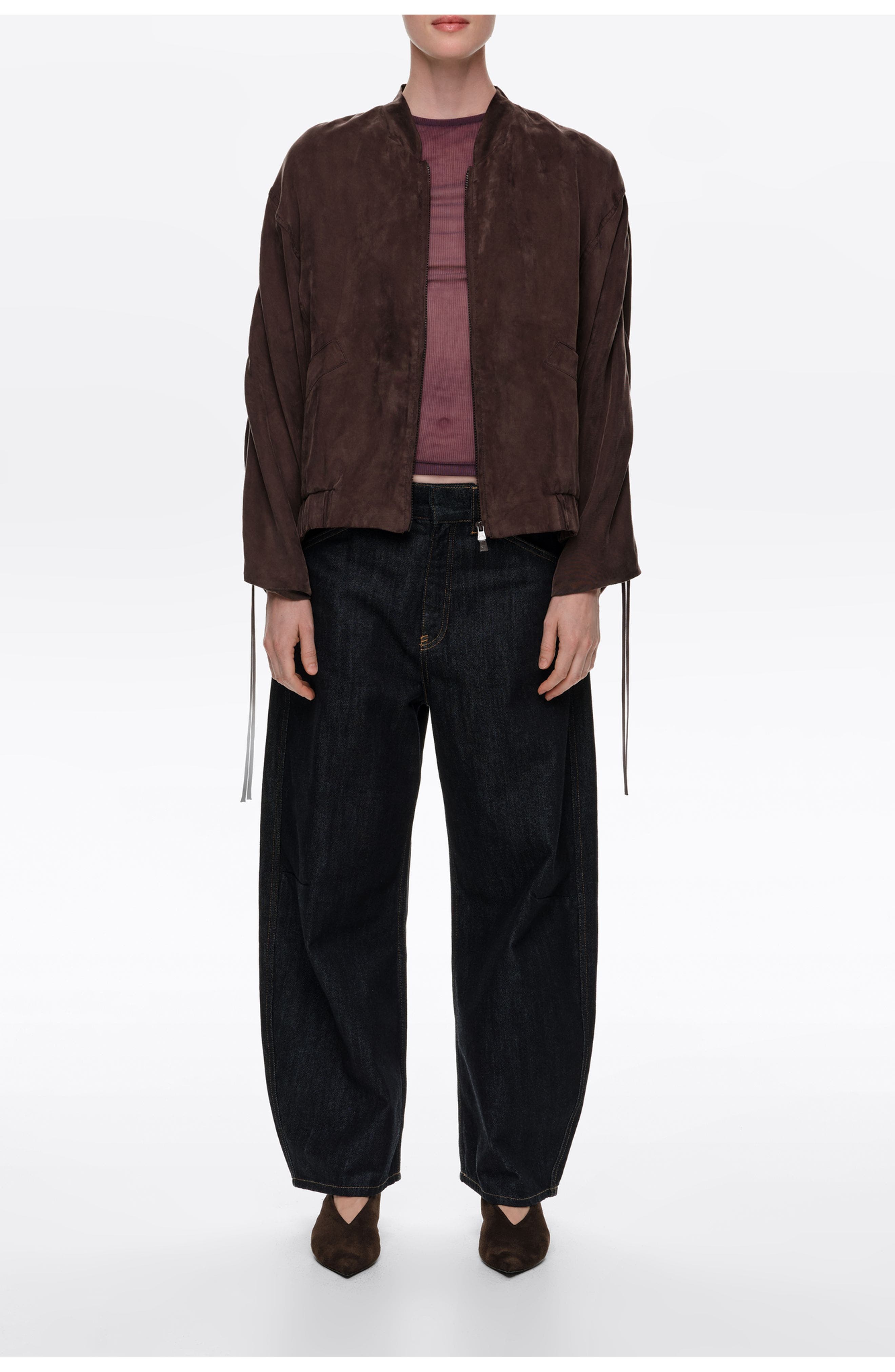 BIMBA Y LOLA Fluid Cropped Bomber Jacket (Women) | Nordstrom