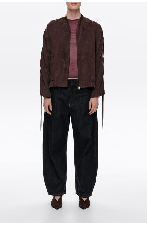 Fluid Cropped Bomber Jacket