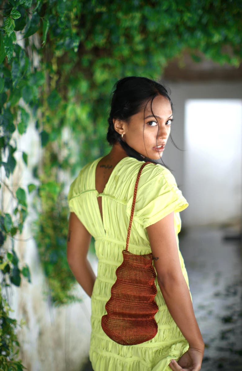 BRUNNA.CO The Shell Handwoven Wire Ba, Alternate, color, Copper