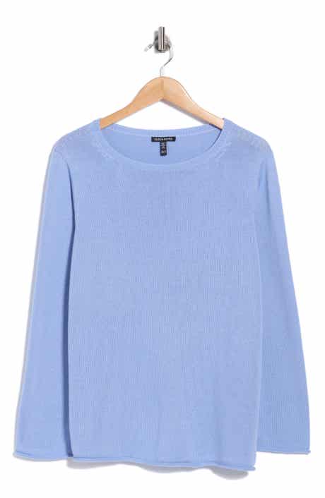 Bateau Neck Cotton Blend Sweater