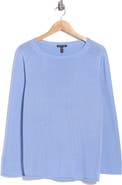 Eileen Fisher Bateau Neck Cotton Blend Sweater