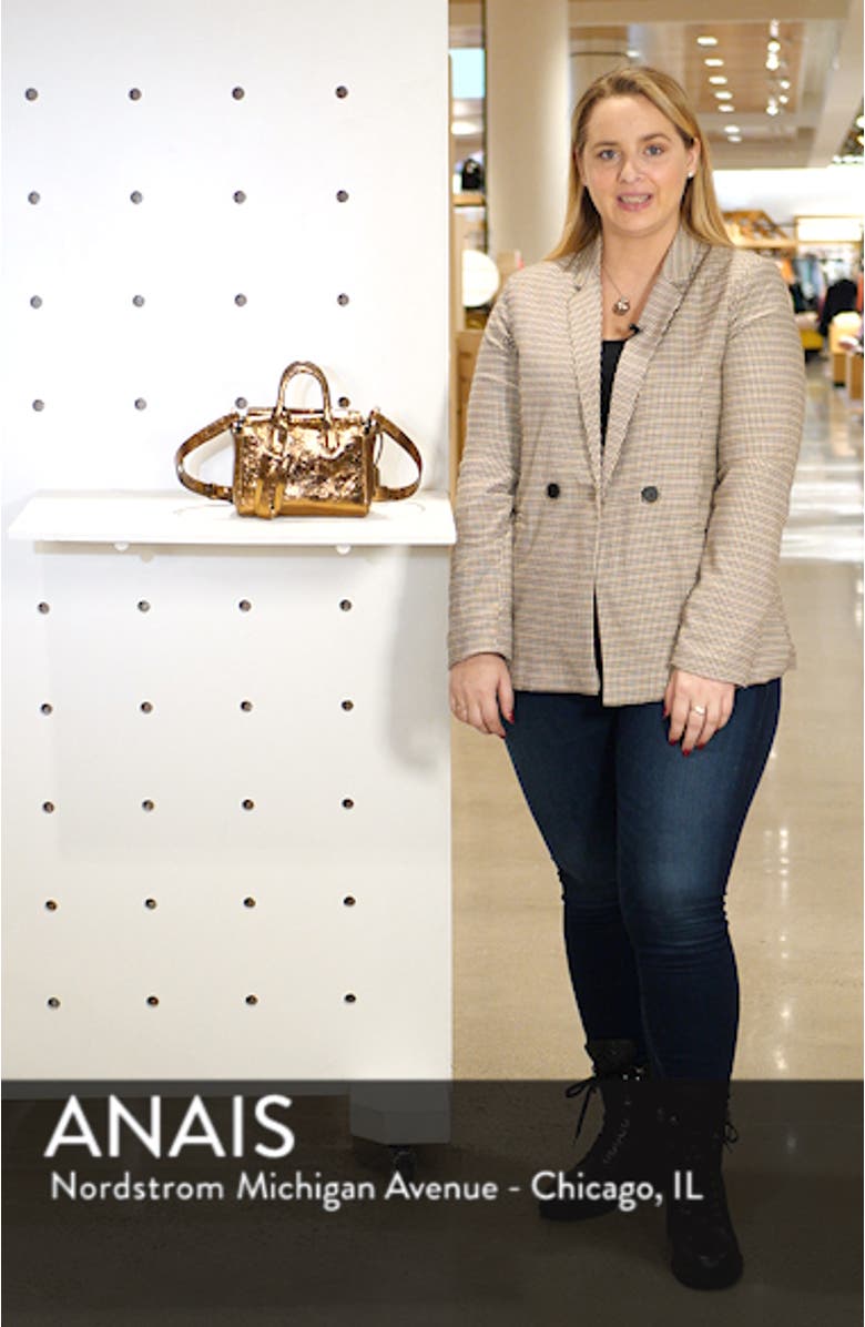 Mini Metallic Leather Shoulder/Crossbody Satchel, sales video thumbnail