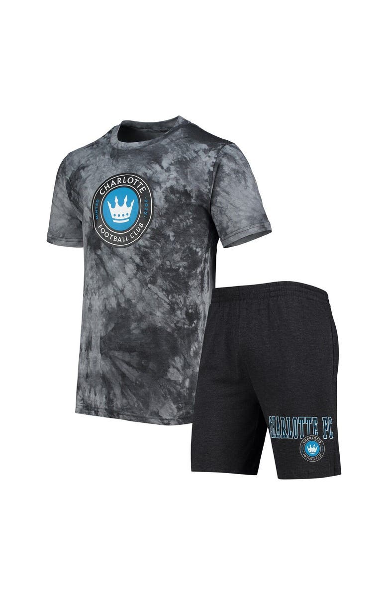 CONCEPTS SPORT Men's Concepts Sport Charcoal Charlotte FC Billboard T-Shirt & Shorts Sleep Set, Alternate, color, 