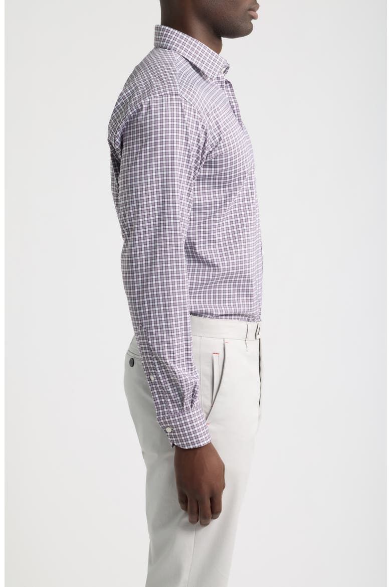 Atlas Crown Check Stretch Sport Shirt, Alternate, color, GRAPESEED