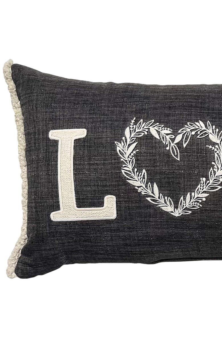 STUDIOCHIC Farm House Love Accent Pillow, Alternate, color, Charcoal