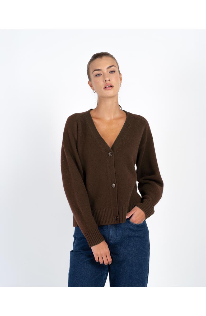 Kettlewell Merino Boxy Cardigan, Main, color, Chocolate
