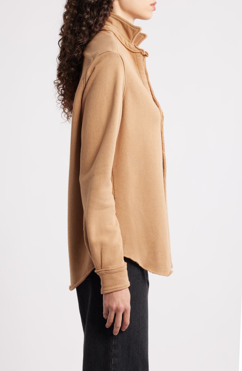 Frank & Eileen Eileen Relaxed Terry Button-Up Shirt, Alternate, color, Camel