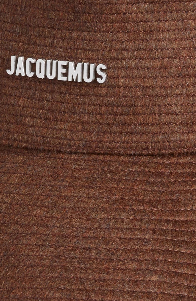 Jacquemus Le Bob de-Nîmes Bucket Virgin Wool Bucket Hat, Alternate, color, Dark Brown