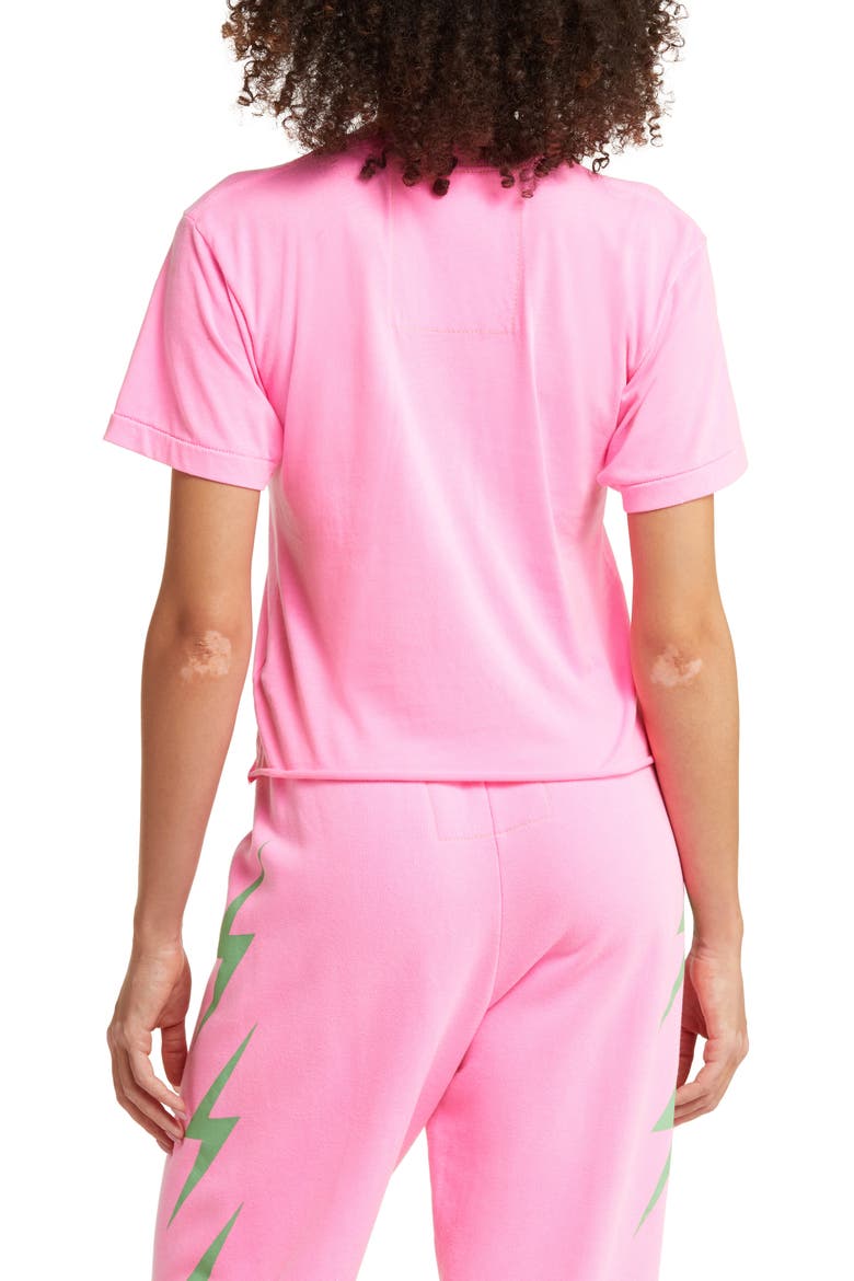 Bolt Embroidered T-Shirt, Alternate, color, NEON PINK/ MINT