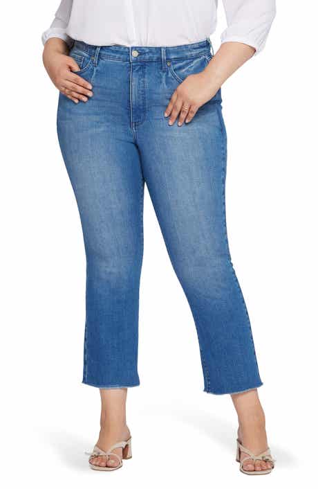 NYDJ High Waist Fray Hem Crop Slim Bootcut Jeans