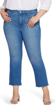 NYDJ High Waist Fray Hem Crop Slim Bootcut Jeans