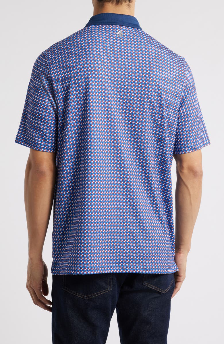 Johnston & Murphy Vintage Slub Modal Blend Polo, Alternate, color, Navy/ Red