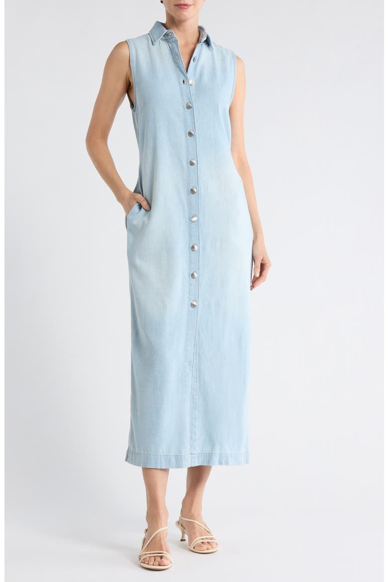 Iliana Sleeveless Denim Dress, Main, color, POOLSIDE