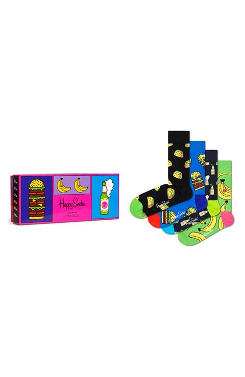 Assorted 4-Pack Yummy Yummy Crew Socks Gift Set