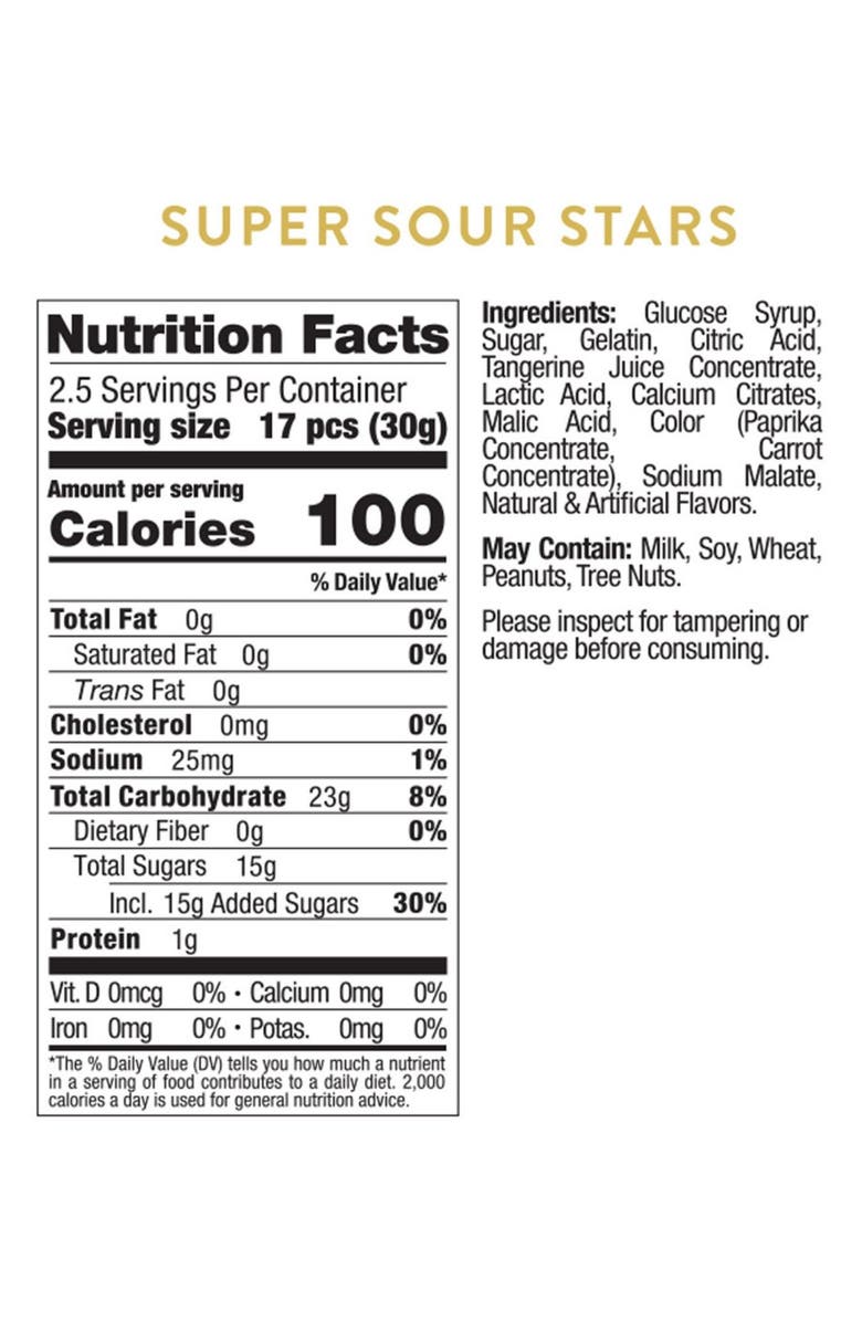 sugarfina Pumpkin Super Sour Stars Set of 4 Candy Cubes, Alternate, color, 