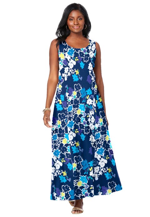 Petite Stretch Cotton Tank Maxi Dress (Plus Available)