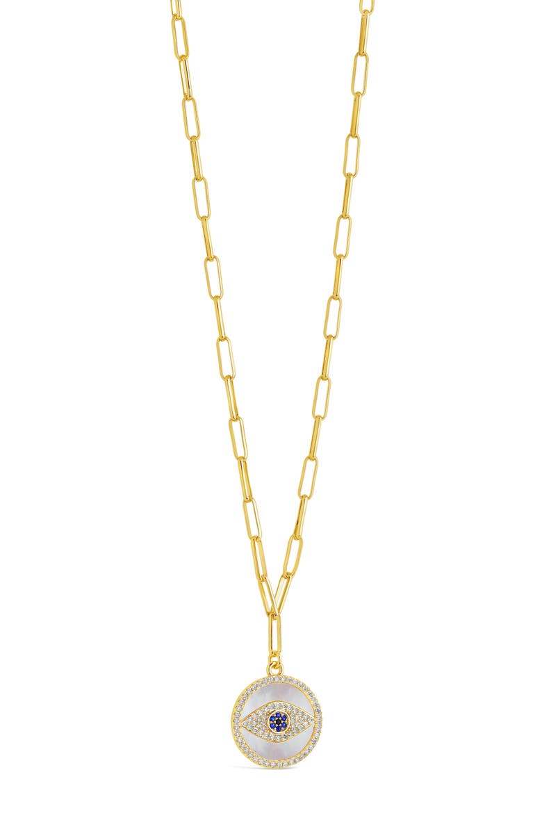 Cubic Zirconia & Mother-of-Pearl Cubic Zirconia Pendant Necklace, Alternate, color, GOLD