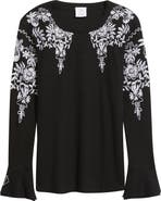 NIKKI LUND Bryn Embroidered Thermal Top