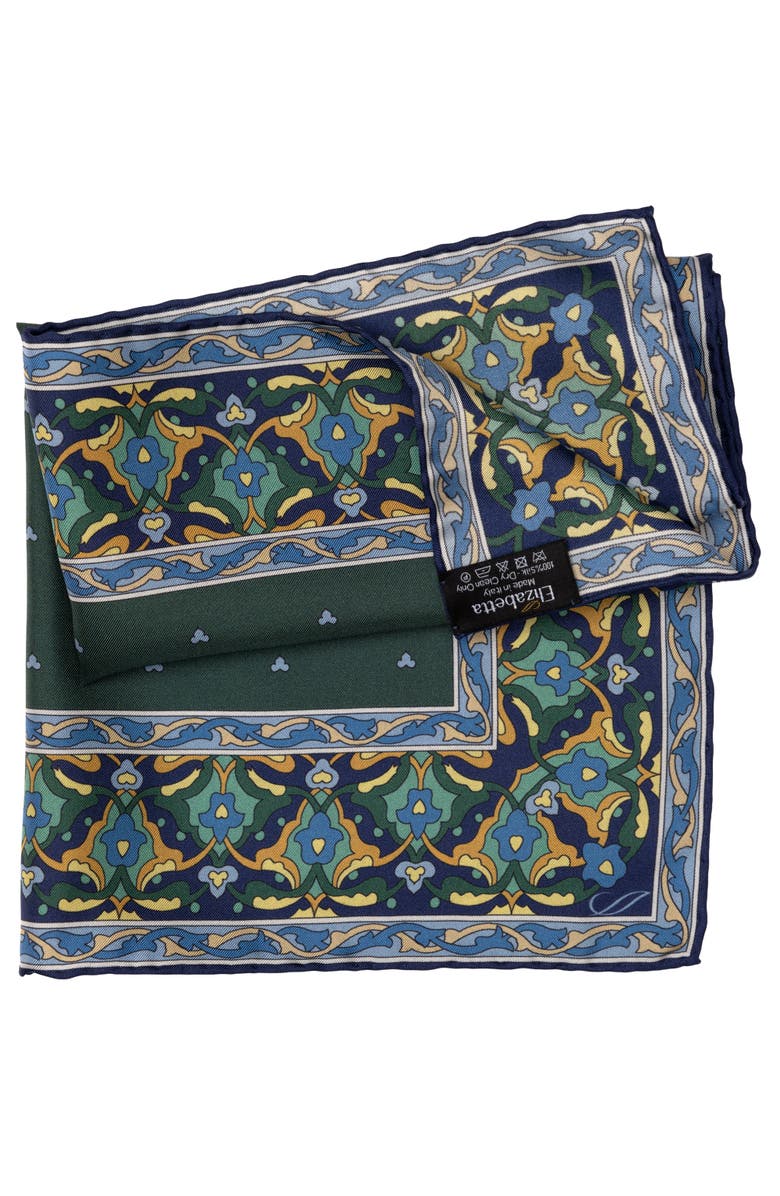 Elizabetta Enrico - Silk Pocket Square for Men, Alternate, color, Green