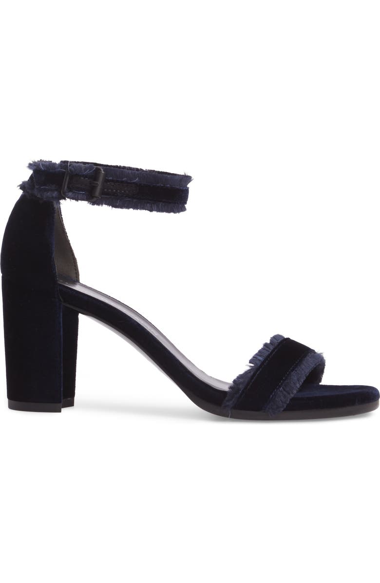 Stuart Weitzman Frayed Ankle Strap Sandal, Alternate, color,