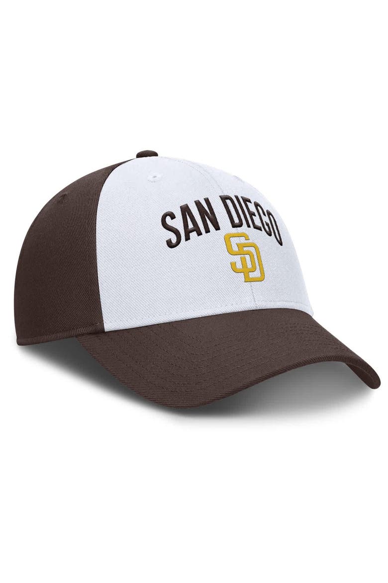 Men's Nike White/Brown San Diego Padres Club Performance Adjustable Hat, Alternate, color, White