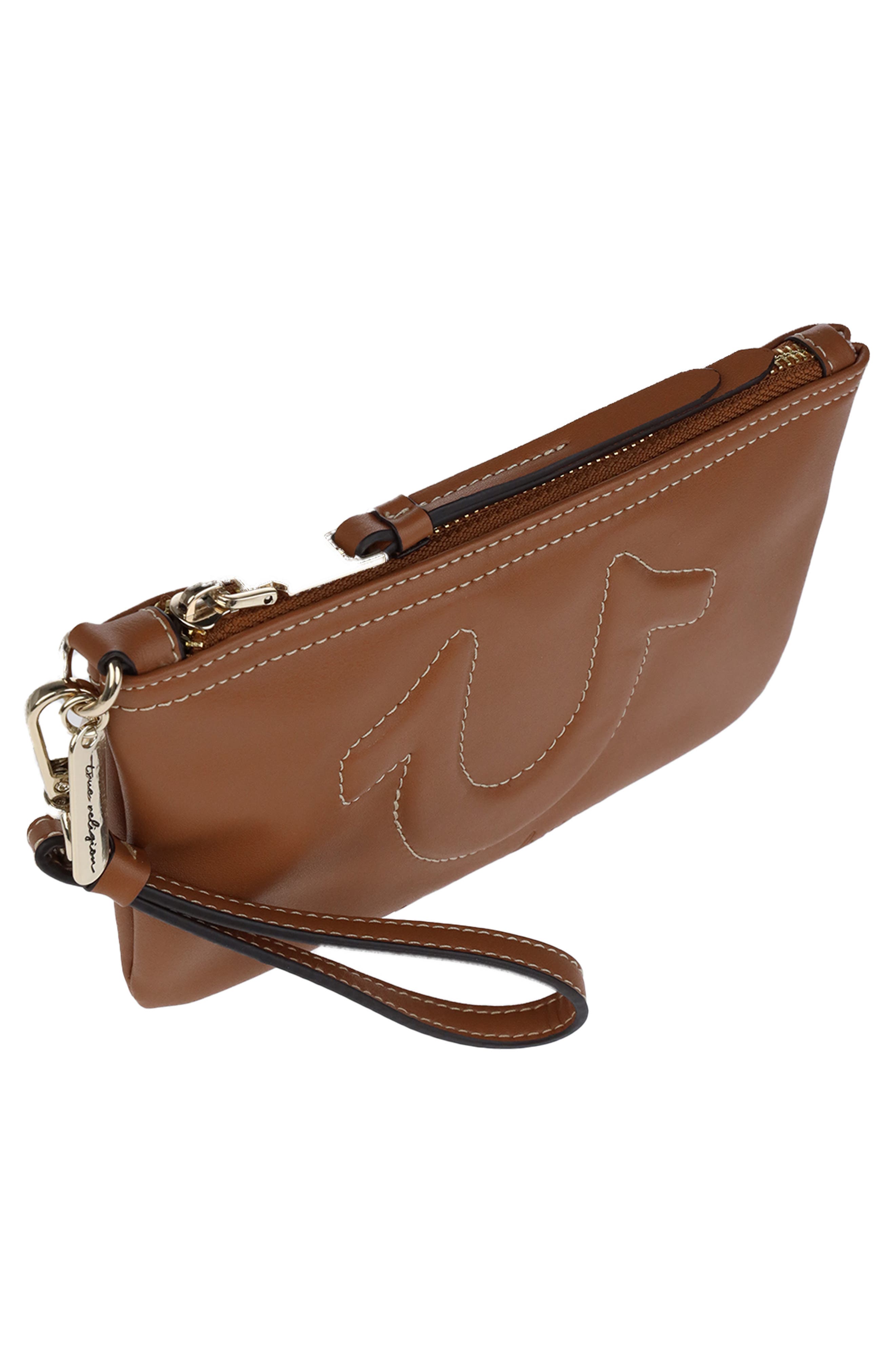 Bombe Horseshoe Wristlet Pouch, Alternate, color, COGNAC