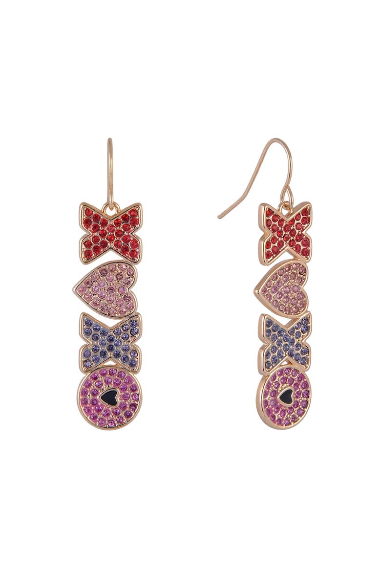 Stone Hugs and Kisses Linear Earrings, Main, color, Red