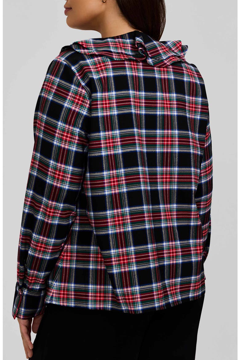 Sandy Plaid Ruffle Neck Long Sleeve Popover Top, Alternate, color, RED/ MULTI PLAID