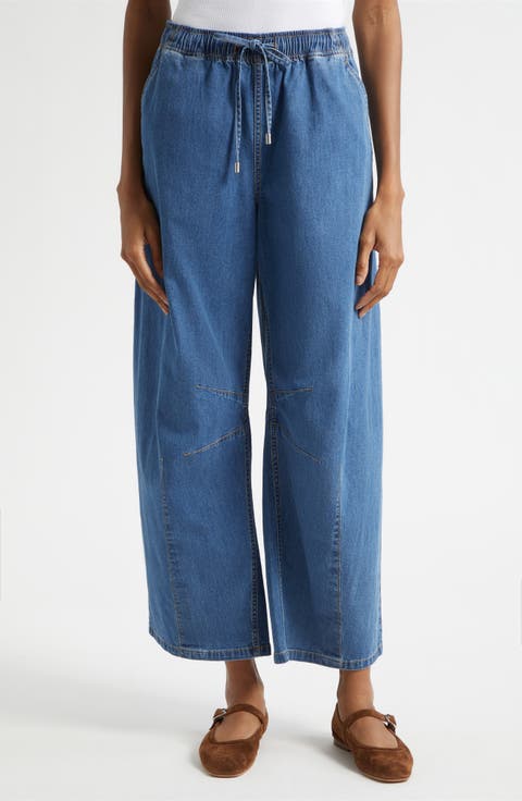 Brooks Barrel Leg Drawstring Ankle Jeans