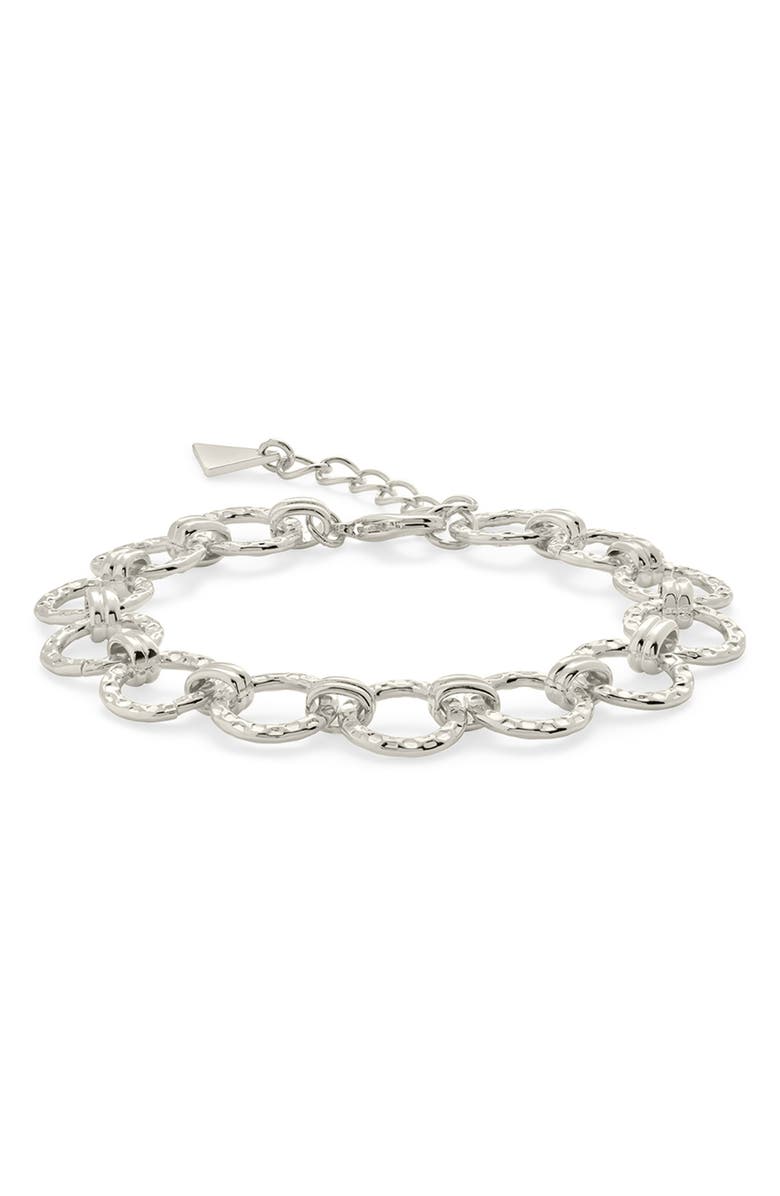 Sterling Forever Molten Chain Bracelet, Main, color, Silver