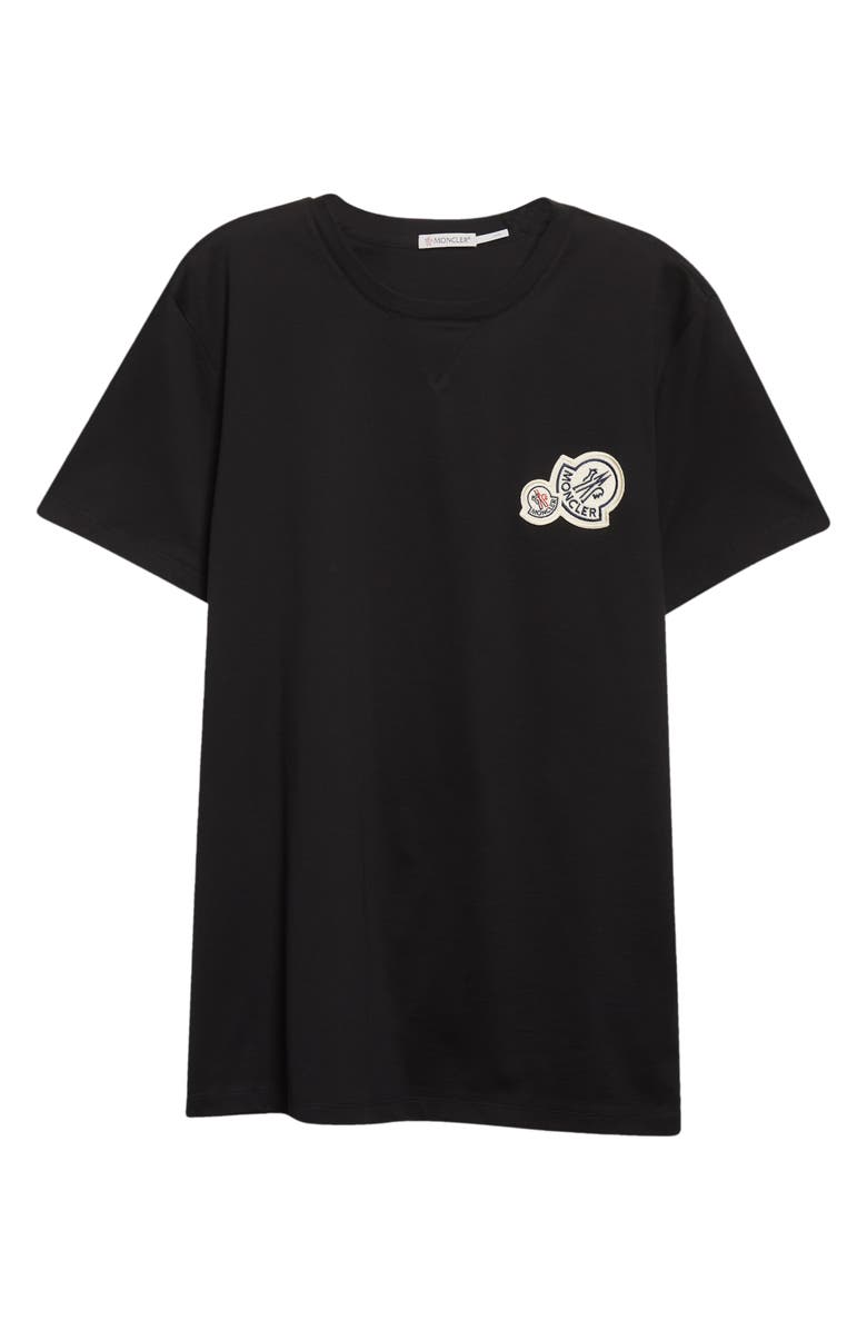 Moncler Men's Double Logo Patch Cotton T-Shirt, Alternate, color, Black