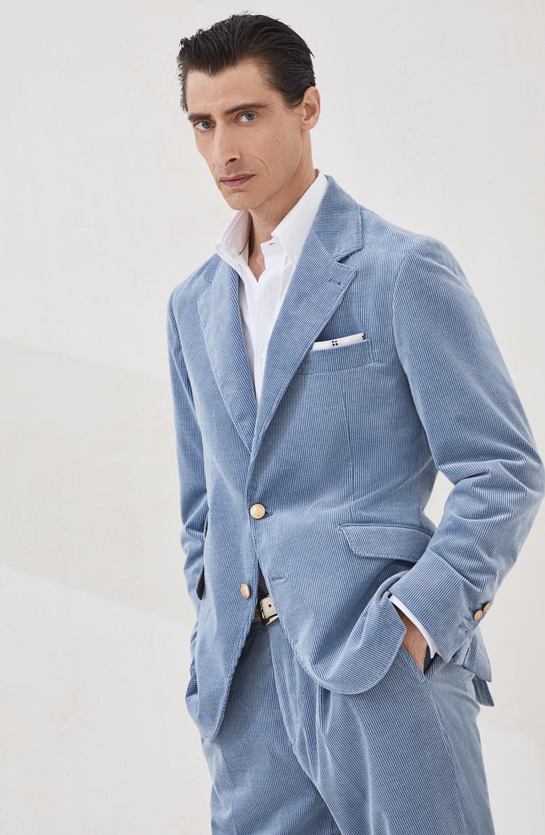 Brunello Cucinelli Corduroy blazer, Alternate, color, Denim