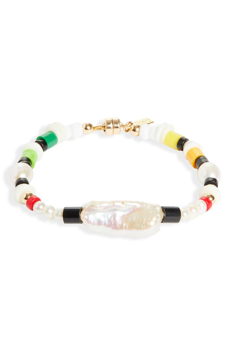 Éliou Kilkis Bead & Baroque Pearl Bracelet, Main, color, 