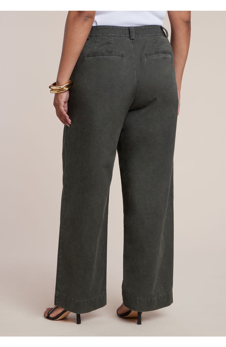 ELOQUII Twill Straight Leg Pant, Alternate, color, Burnt Olive