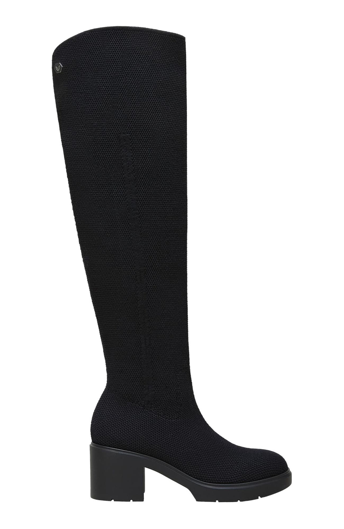 VIVAIA Fold-Over Square-Toe Knee-High Boots, Alternate, color, Black