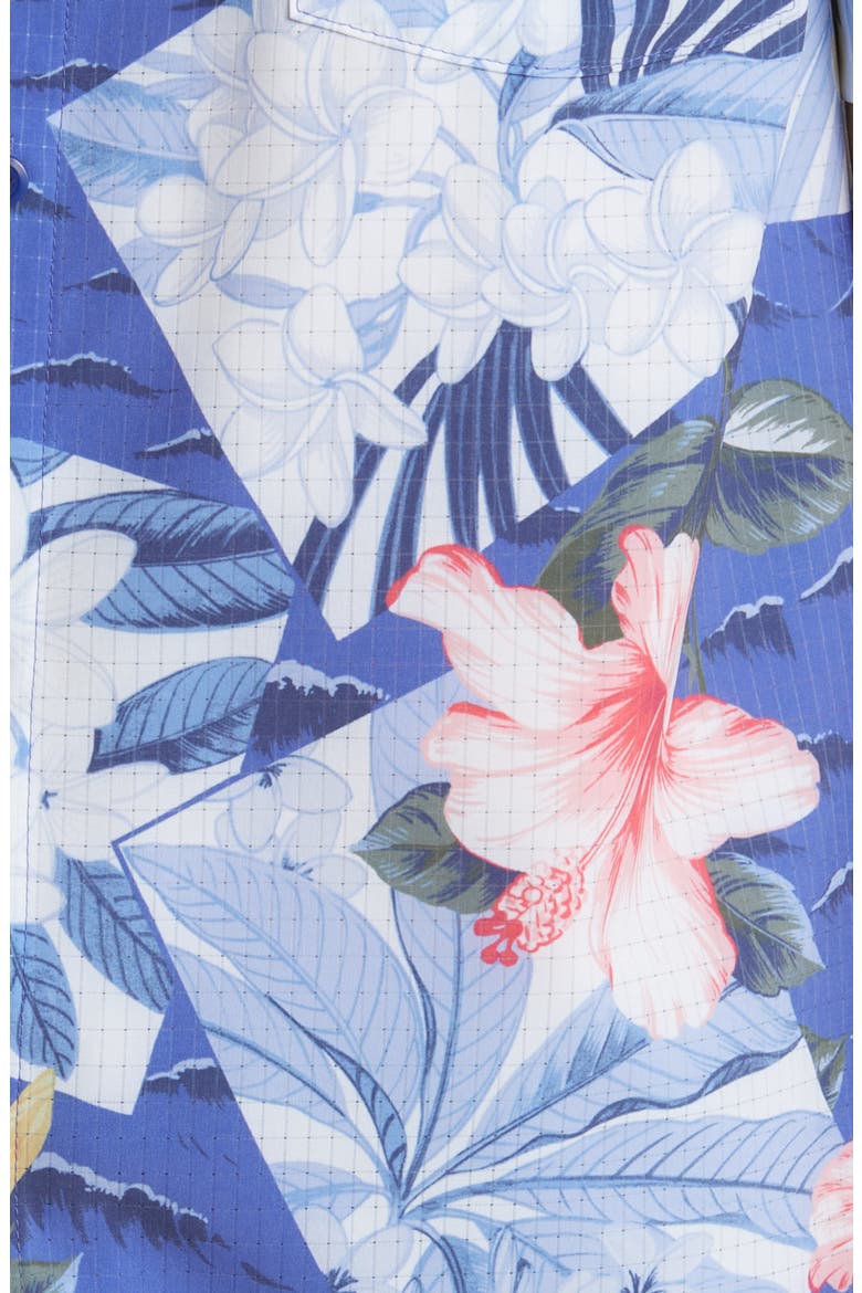 Bahama Coast Collage IslandZone® Short Sleeve Button-Up Shirt, Alternate, color, DEEP ULTRAMARINE