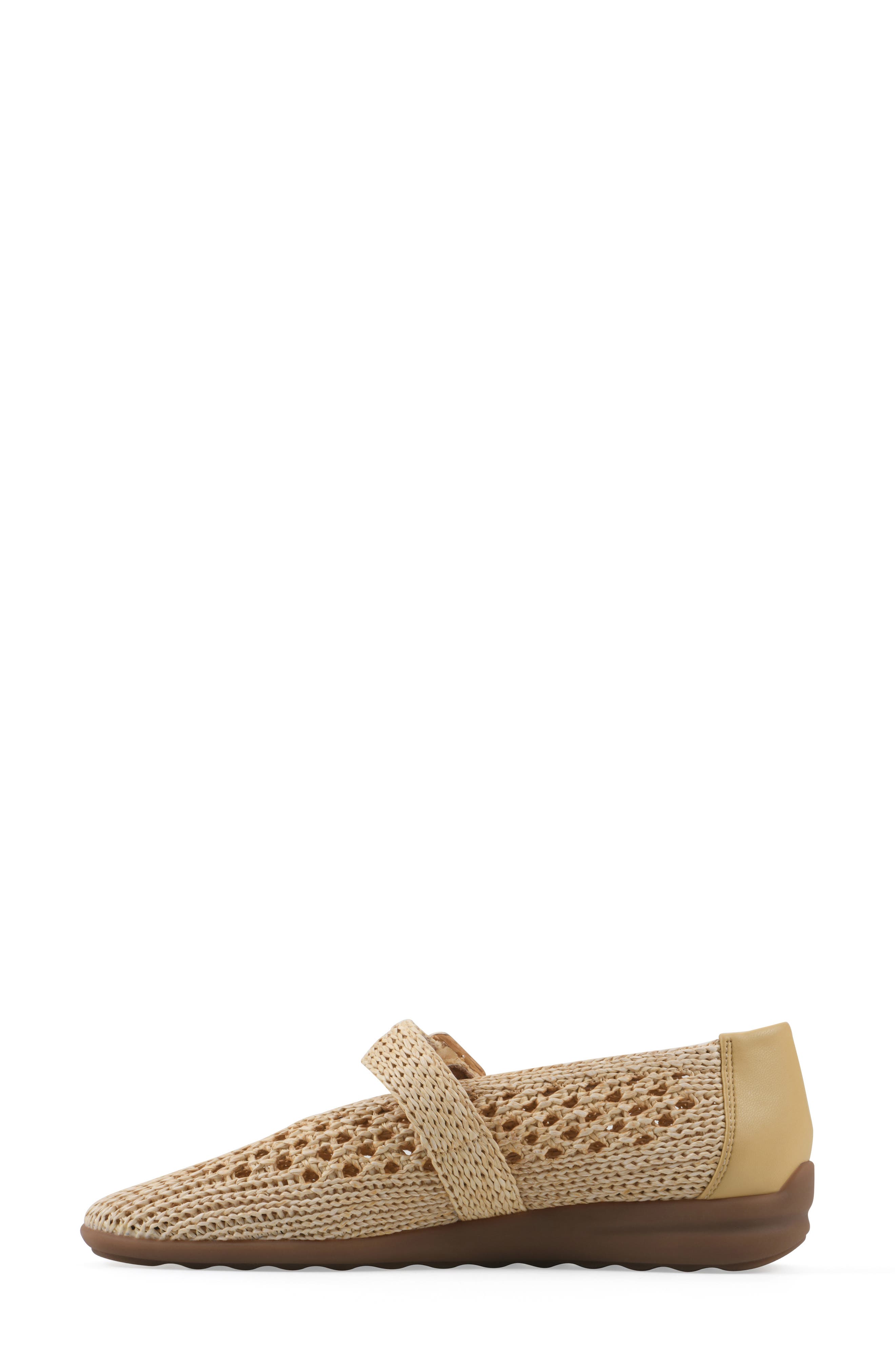 Cordette Woven Mary Jane Flat, Alternate, color, YELLOW/ FABRIC