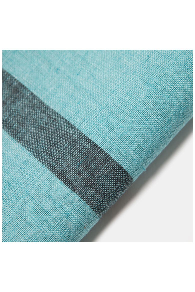 Set of 4 Laundered Linen Napkins, Alternate, color, AQUA/CHARCOAL