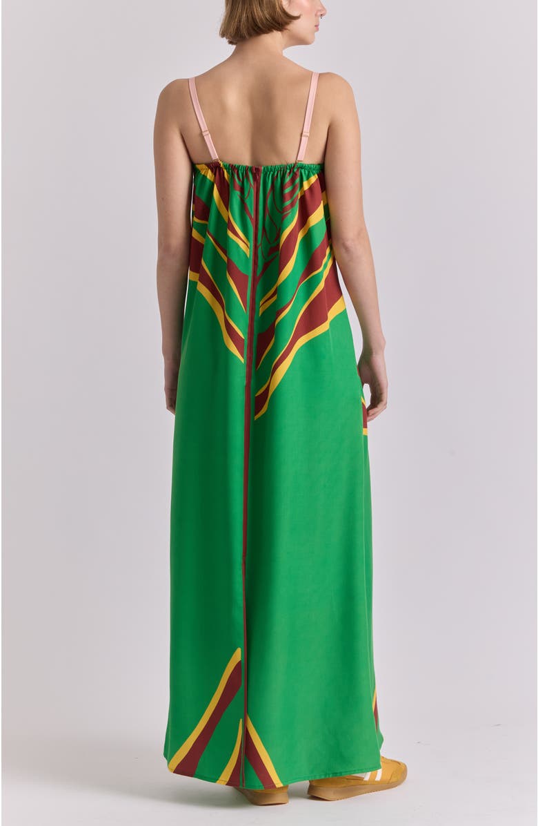 De Loreta Aloe Column Cotton Maxi Dress, Alternate, color, Amapola Print