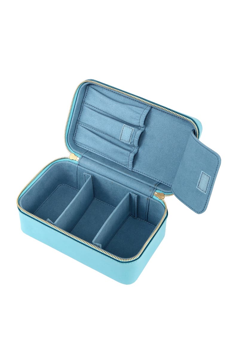 OLD TREND Clivia Genuine Leather Travel Beauty Box, Alternate, color, Turquoise