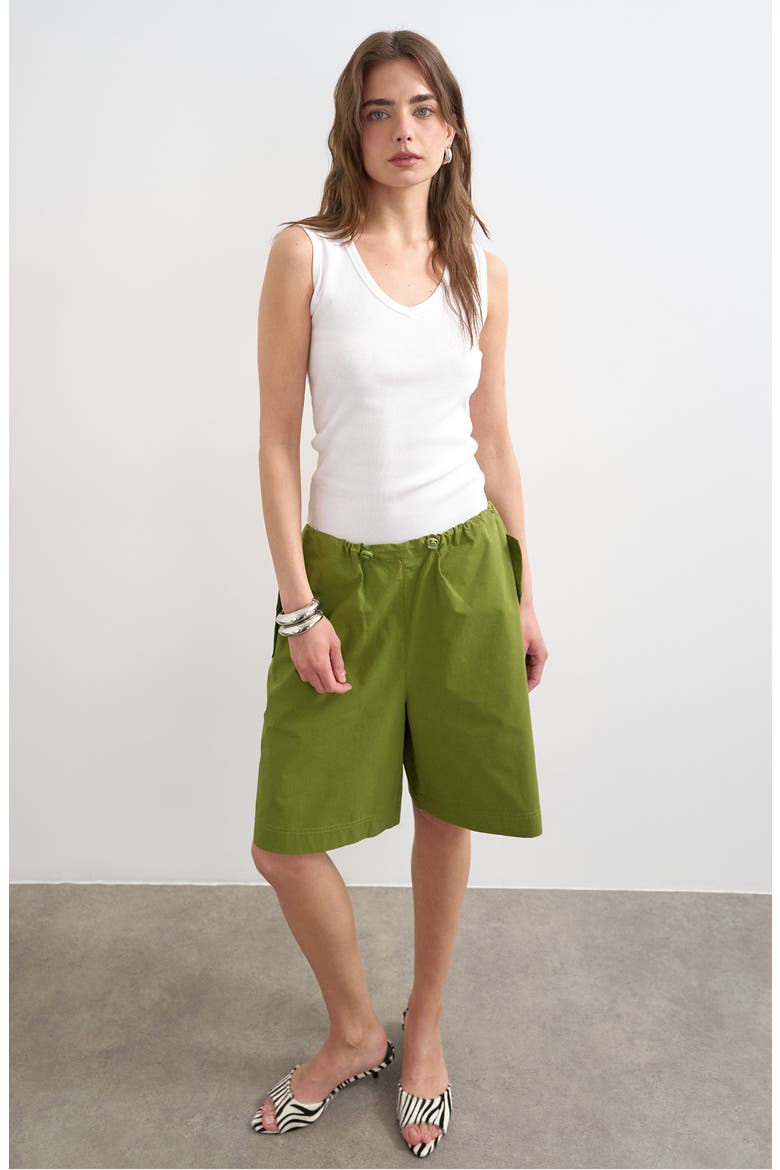 V-Neck Stretch Cotton Rib Tank, Main, color, WHITE