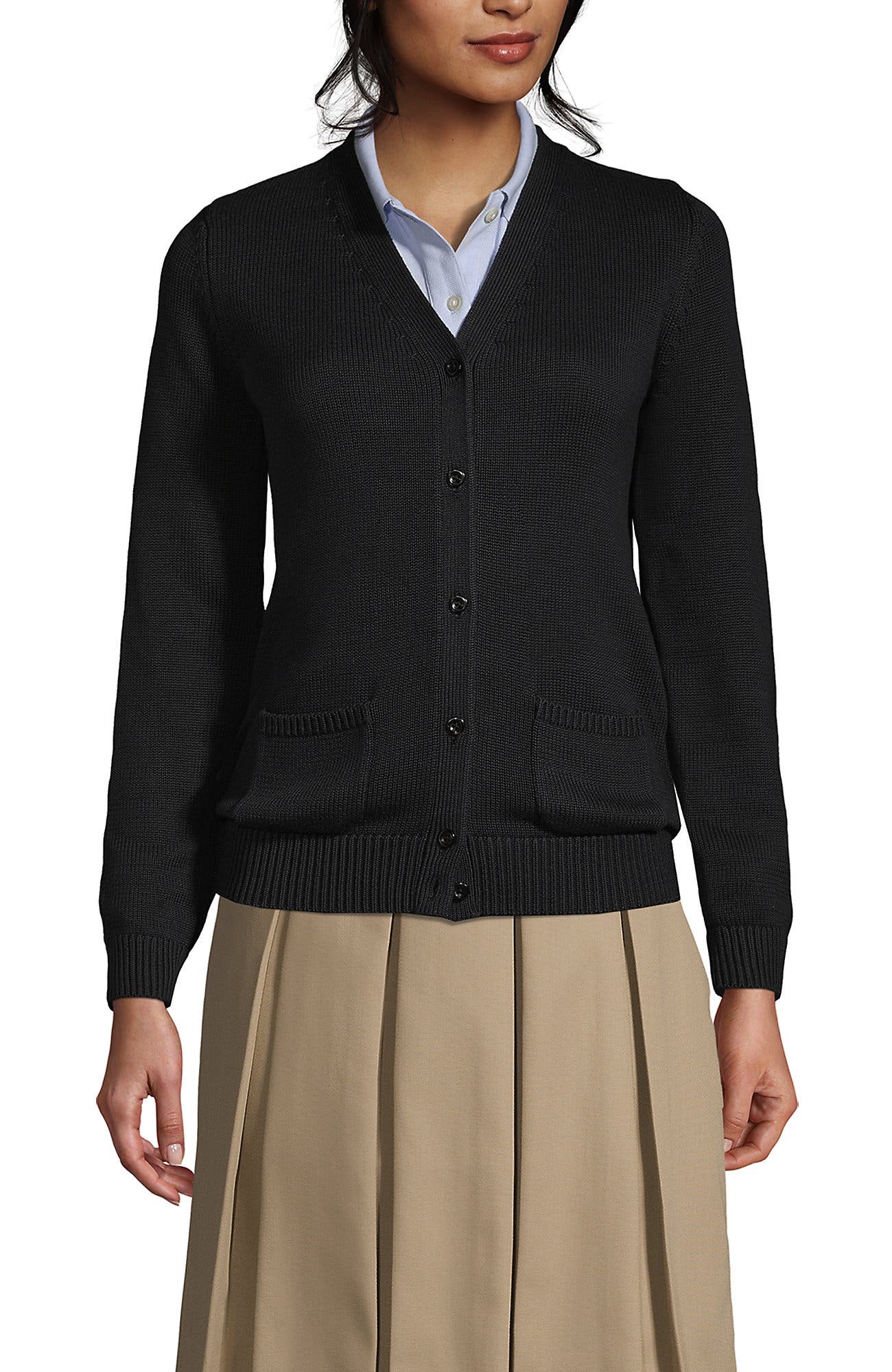 School Uniform Cotton Modal Button Front Cardigan Sweater