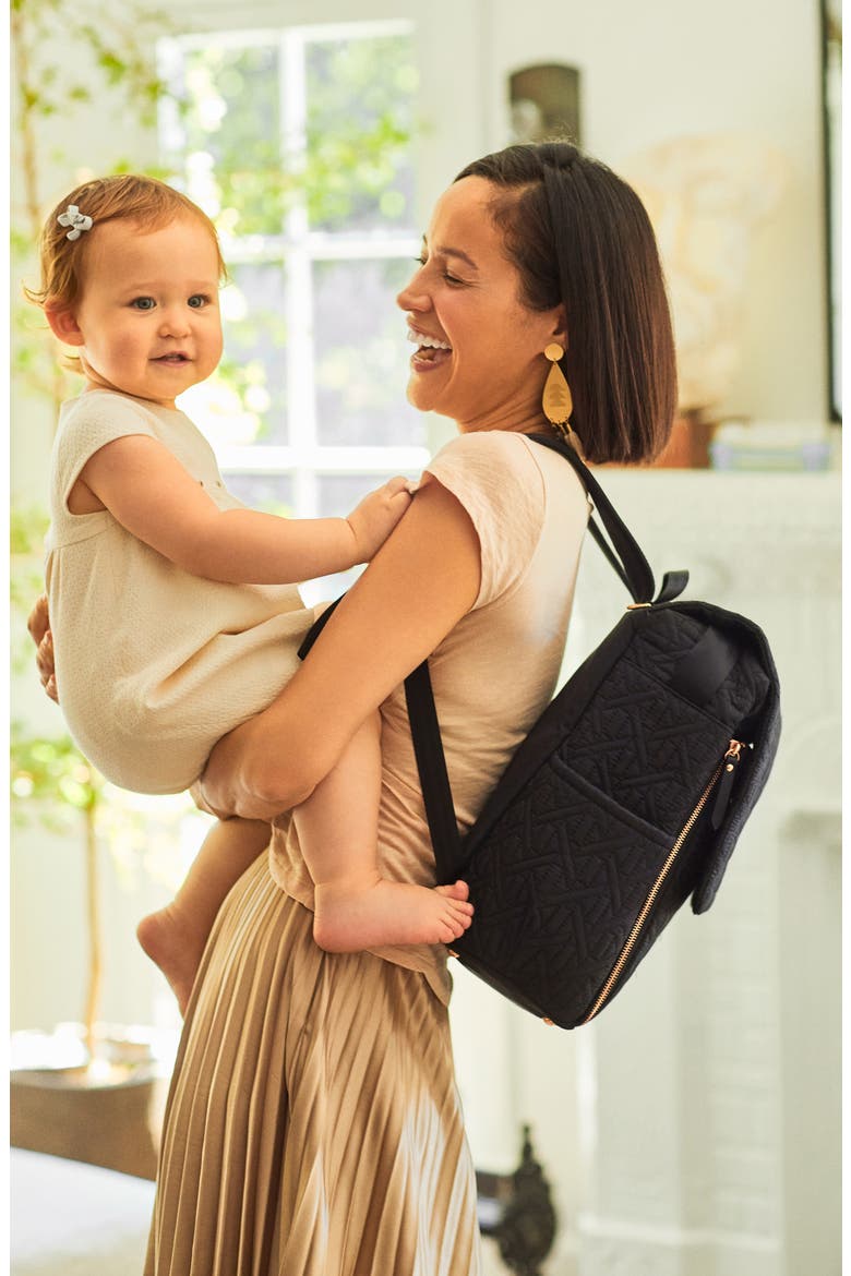 'Embossed Boxy' Backpack Diaper Bag, Alternate, color, MOONLESS ROSE