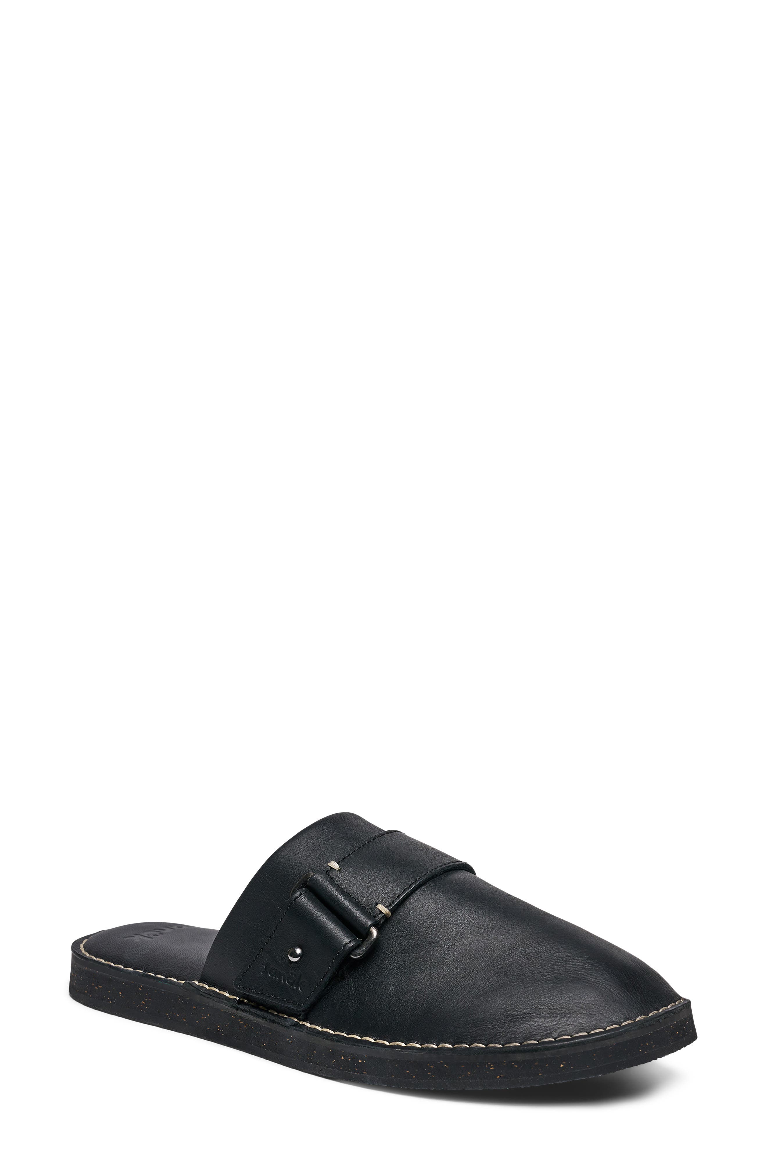 You Got My Back Crafted Leather Flat Mule, Main, color, BLACK LEATHER