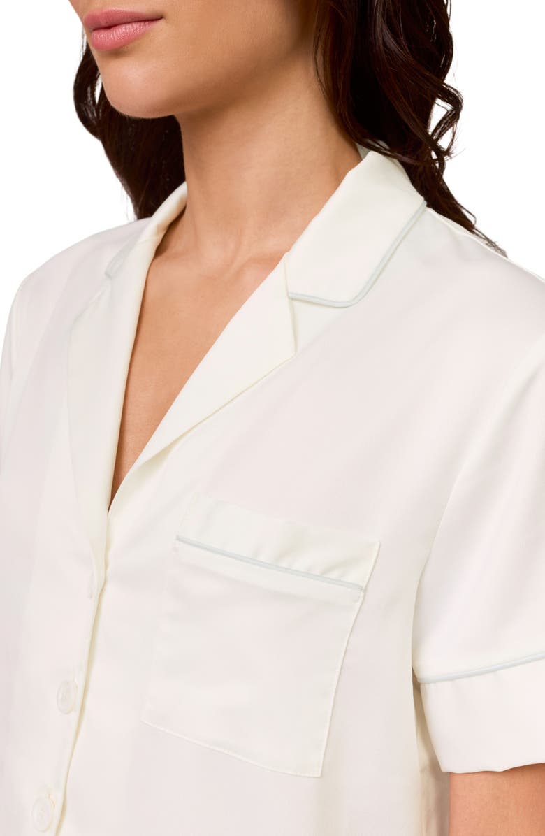 Rya Collection Aurora Charmeuse Short Pajamas, Alternate, color, Ivory