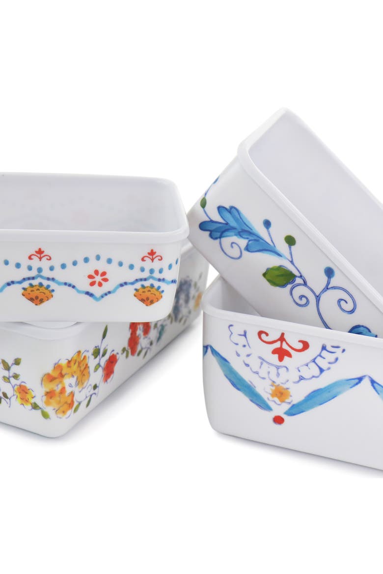 8 Piece Anaya Rectangular Nesting Food Storage Set, Alternate, color, Multi