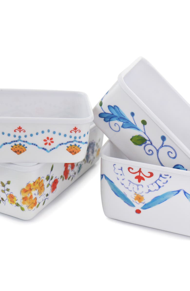 Gibson Home 8 Piece Anaya Rectangular Nesting Food Storage Set, Alternate, color, Multi