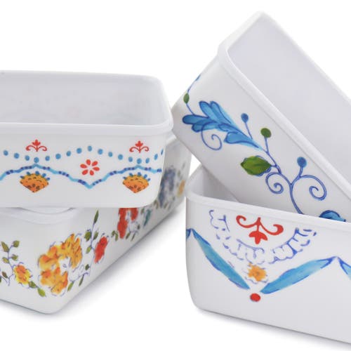 Gibson Home 8 Piece Anaya Rectangular Nesting Food Storage Set In Multi