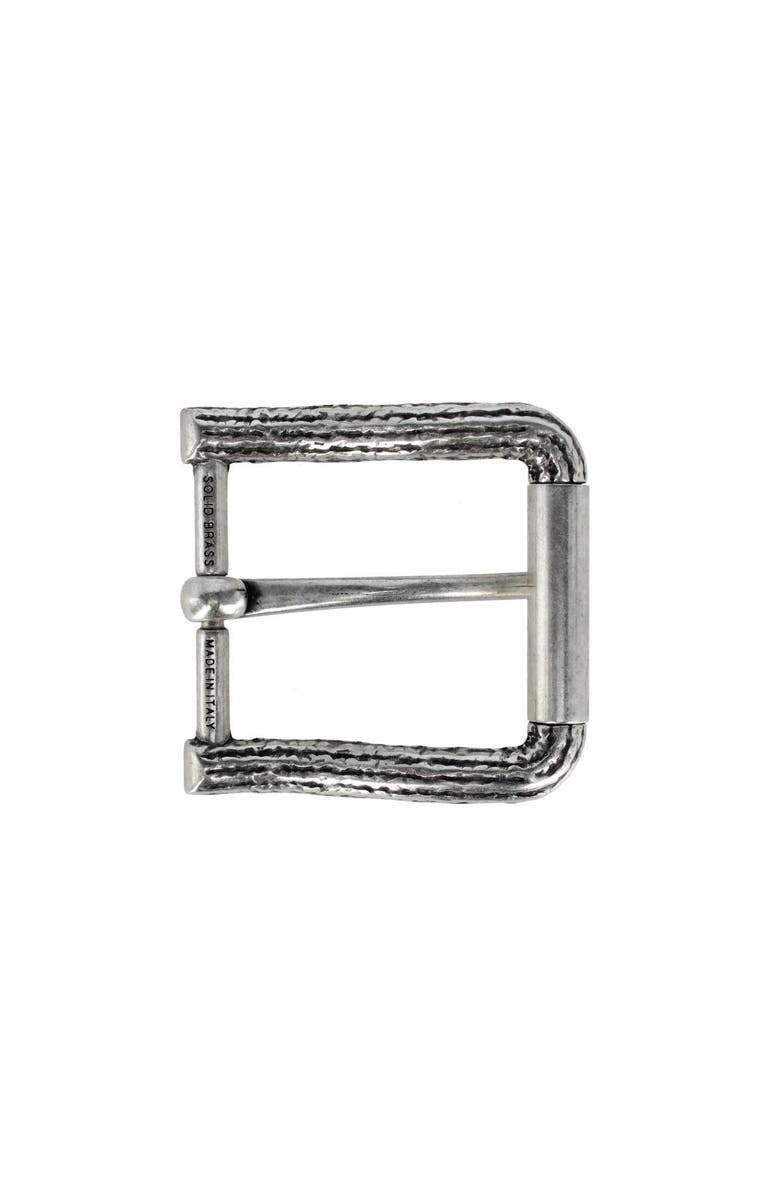 Trafalgar 35mm Italian Solid Brass Wooden Branch Inspired Arched Harness Belt Buckle, Alternate, color, English Silver