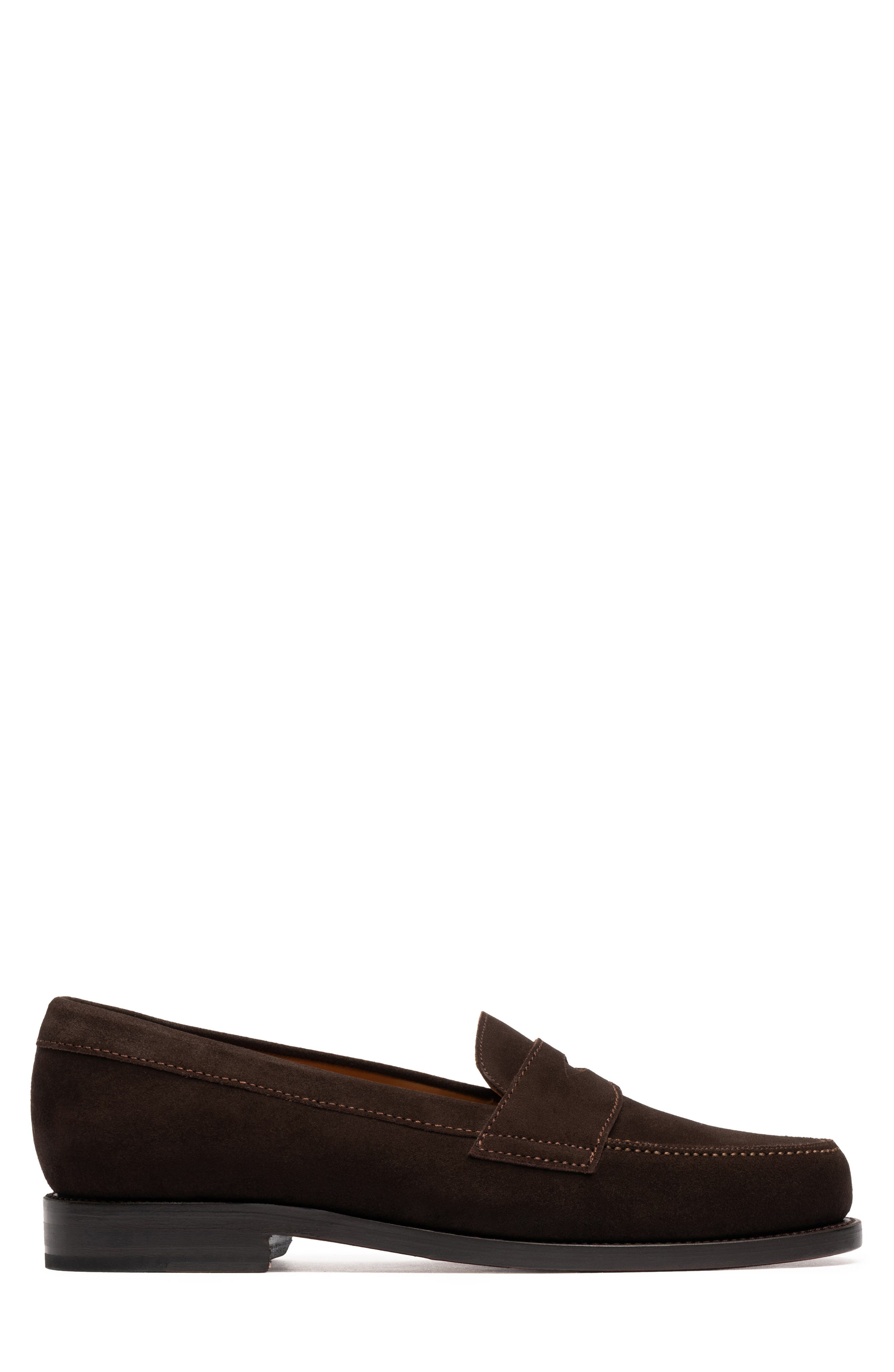 The Ivy Penny Loafer, Alternate, color, BROWN SUEDE